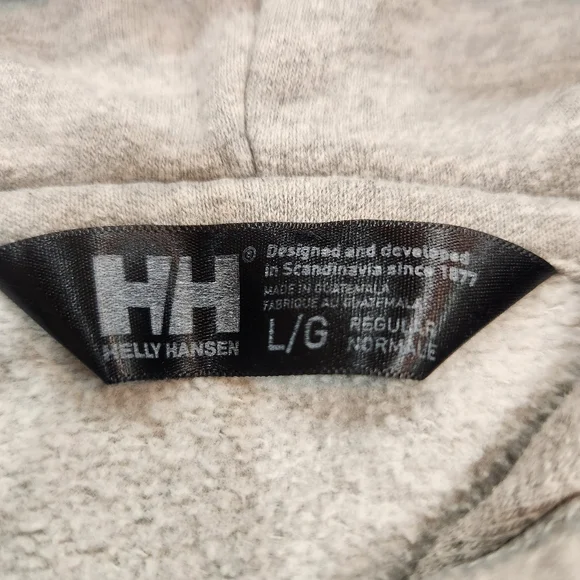 Vintage Helly Hansen Men’s Hoodie Gray Large Graphic Print 90s Y2K Street Wear - Picture 4 of 14